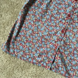 Handmade Vintage Floral Sleeveless Button Up Vest Style Top - Blue and Pink thumbnail 2