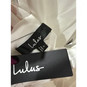 NWT Lulus Fashionista Nights Ivory Strapless Bustier Wide-Leg Jumpsuit Classy L thumbnail 9