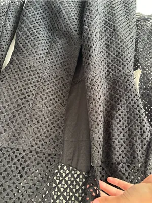 Aqua Black Crochet Lace Mini Dress Bell Sleeves Whimsigoth thumbnail 8