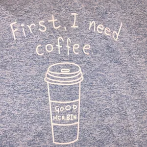 First I need coffee size medium blue hooded top White thumbnail 6