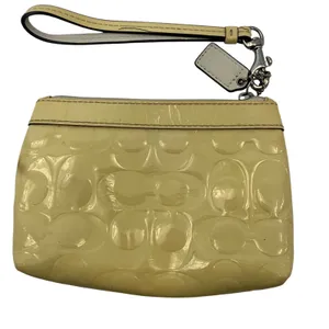 Coach Yellow Patent Leather Signature Print Wristlet thumbnail 4