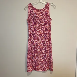Title Nine Dress Sleeveless Cowl Neck Pink Orange Geometric‎ Womens Small thumbnail 2
