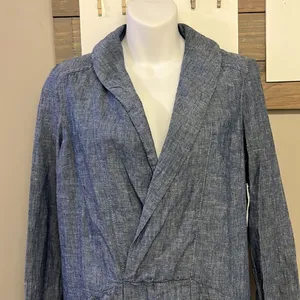 Free People Linen V-Neck Collar Long Sleeve Mini Dress w/ Pockets- Size XS thumbnail 5