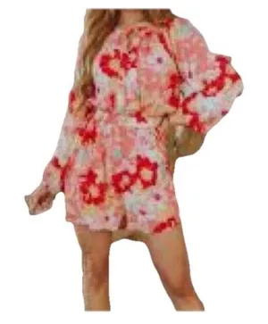 Emily Wonder Floral Long‎ Sleeve Romper, Large Cruise Wear thumbnail 1