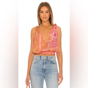 NWOT Free People Tied To You Tank in Lemonade Combo Sz S thumbnail 7