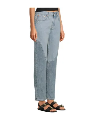NWT Levi's 501 Fly High Rise Straight Jeans 94417273 County Fair Blue 31 x 30 thumbnail 2