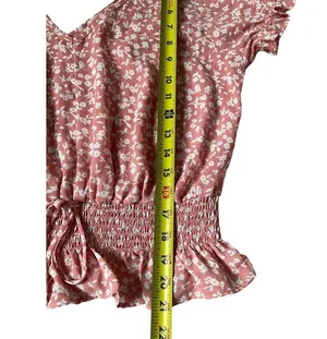 Sienna Sky Pink Blush V-neck Short Sleeve Blouse Women's Size Medium | 50-12 thumbnail 6