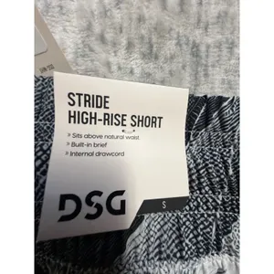 DSG Womens High Rise Stride Athletic Shorts Black White Abstract Print Small NWT thumbnail 5
