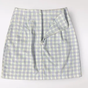 Brandy Melville John Galt Cara Plaid Baby Blue White Mini Skirt‎ Size OS XS/S thumbnail 7