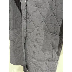 Free People‎ Women's XS Oversized Gray Quilted Happy Day Dreamer Jacket thumbnail 3