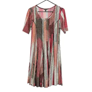 Sami & Jo Womens Size Small Dress Abstract Vertical Stripe Knee Length‎ Stretch thumbnail 2