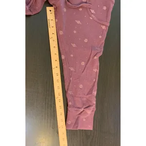 Kate Quinn Women Small Organic Cotton Waffle Knit Joggers Purple Planet Print thumbnail 6