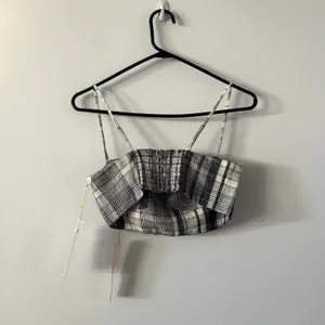 Reformation Loma Grey Plaid Crop Tank Top NWT Size 4 thumbnail 5