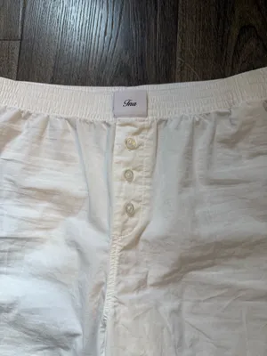 Aritzia TNA Cotton White Boxer Pants thumbnail 3