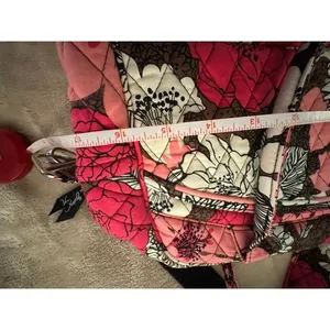 Vera Bradley Mocha Rouge Quilted Laptop Messenger Bag Pink Floral Crossbody thumbnail 13