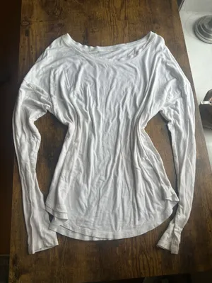 a new day White Long Sleeve Scoop Neck Tee thumbnail 1