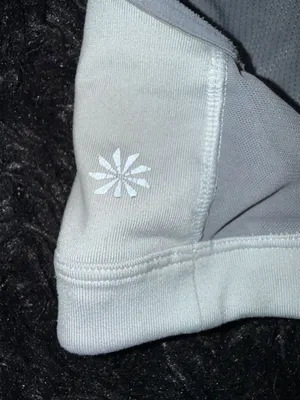 Athleta Women's Size S White and Grey Mesh Racerback Sports Bra thumbnail 3