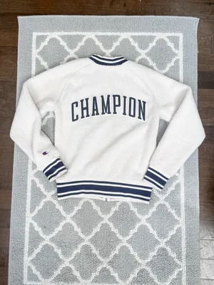 Cream Sherpa Bomber Varsity Jacket thumbnail 10
