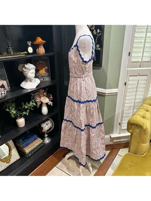 Anthropologie Just Me Floral Embroidered Maxi Dress – Size Large thumbnail 9
