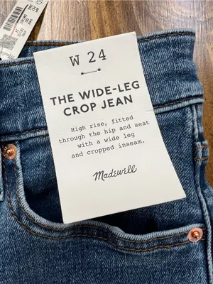 Madewell The Wide-Leg Crop Jean in Super Stretch Denim Oneida Wash Size 24 NWT thumbnail 10