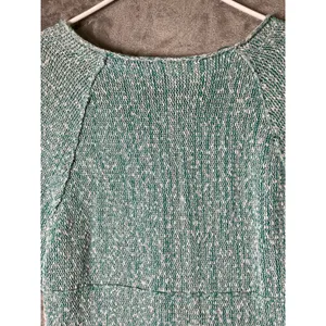 Free People Adriatic Sea Chunky Open Knit V-Neck Slouchy Pullover Sweater M New thumbnail 4