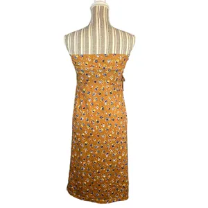 ASOS Tan Floral Front Slit Strapless Summer Dress Convertible Skirt Women Sz 4 thumbnail 2
