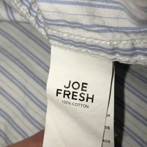Joe Fresh striped button down dress shirt size large blue white stripe cotton thumbnail 9