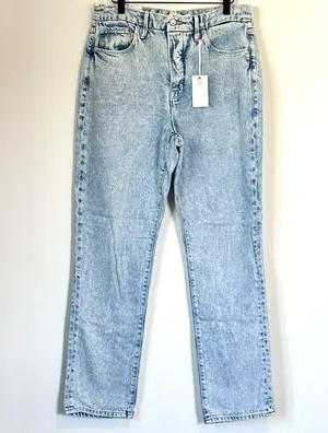 NWT Good American Good Boy Light Wash Blue Jeans - Size 12 / 31 thumbnail 2