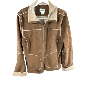 St Johns Bay Faux Suede Ranchers Jacket Womens Large Brown Soft Shearling 2 Tone thumbnail 5