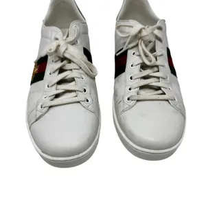 Gucci Ace Bee Sneakers White Leather Low Top EU 41 thumbnail 2