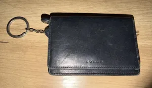 Coach Multifunction Wallet Classic Black Leather Bifold Y2K 90s Bedford Keyring thumbnail 1