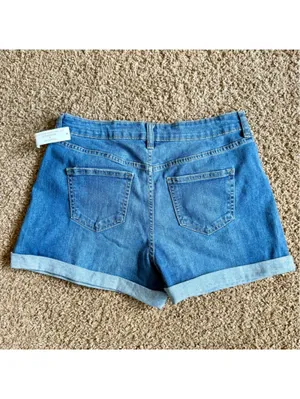 No Boundaries Denim Blue Women's Super Curvy Mom Shorts thumbnail 4