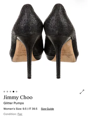 Jimmy Choo Black Glitter Peep-Toe Platform Pumps thumbnail 5
