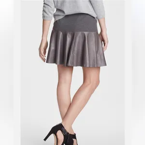 HINGE Leather Panel Peplum SKIRT GREY SIZE XS $198 VERY CHIC NORDSTROM thumbnail 3