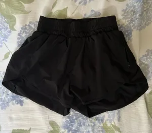 Black athletic shorts with built in underwear size S thumbnail 1