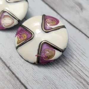 Vintage Stud Earrings For Pierced Ears Retro Circular Extra Large thumbnail 3