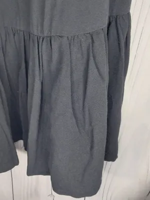 Aeropostale Solid Black V-Neck Lace Trim Tiered Babydoll Mini Dress NWT thumbnail 6