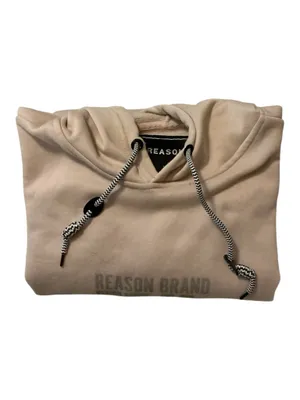 Reason Clothing Men’s Graphic Hoodie Cream Beige Streetwear Pullover Size s thumbnail 3
