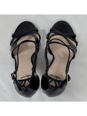 Patent Leather Black Strappy Heel Sandals By Fergalicious Fergie Maya Size 9M thumbnail 9