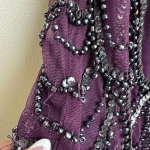 Vintage Sleeveless Fully Sequin Beaded Sparkle Party Cocktail Dress Size 2 thumbnail 3