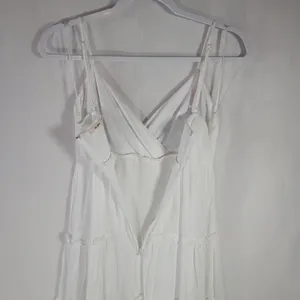 Mi Ami Francescas White Tiered Boho Gauzy Mini Dress Floral Embroidered Size XXS thumbnail 13