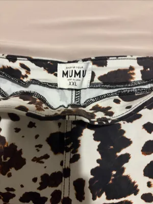 Show Me Your Mumu El Paso Shorts Cow Print Pull On Stretch Denim Shorts XXL thumbnail 6