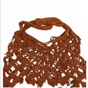Boho Crochet Net Shoulder Bag Rust Brown Handmade‎ Style Market Tote Festival thumbnail 4
