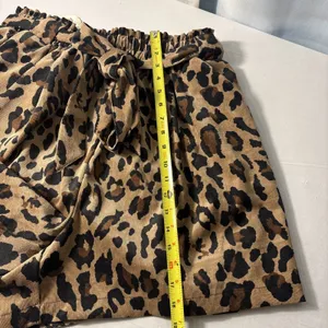 NWT Oddi Plus Sized Leopard Animal Print Corduroy Belt Paper Bag‎ Shorts Size 2X thumbnail 7