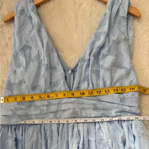 Lulus Sweet Sophistication Light Blue Burnout Floral Maxi Dress Size XL Formal thumbnail 7