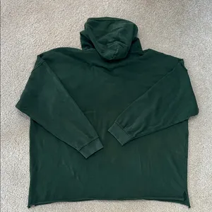 Aerie Oversized Lace Up Hoodie-Distressed Hunter Green, boxy fit. Size Medium thumbnail 4