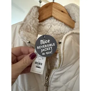 Francesca's Puffer Vest Women's Small Sleeveless Cream Ivory thumbnail 5