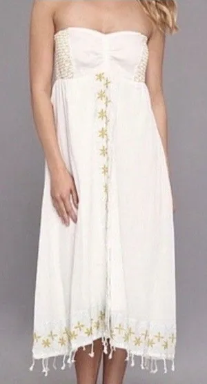 Free People Star Of India Dress XS Embroidered Beach Sleeveless SunDress thumbnail 1