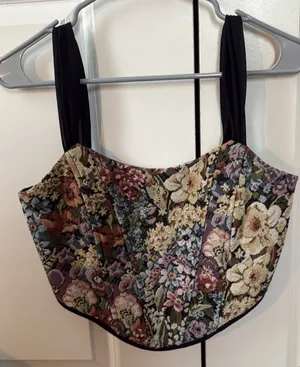 Altar'd State Top Crop Corset Floral thumbnail 1