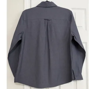 Coldwater Creek No Iron Blue Gray Cotton Button Front Shirt Blouse Womens Medium thumbnail 4
